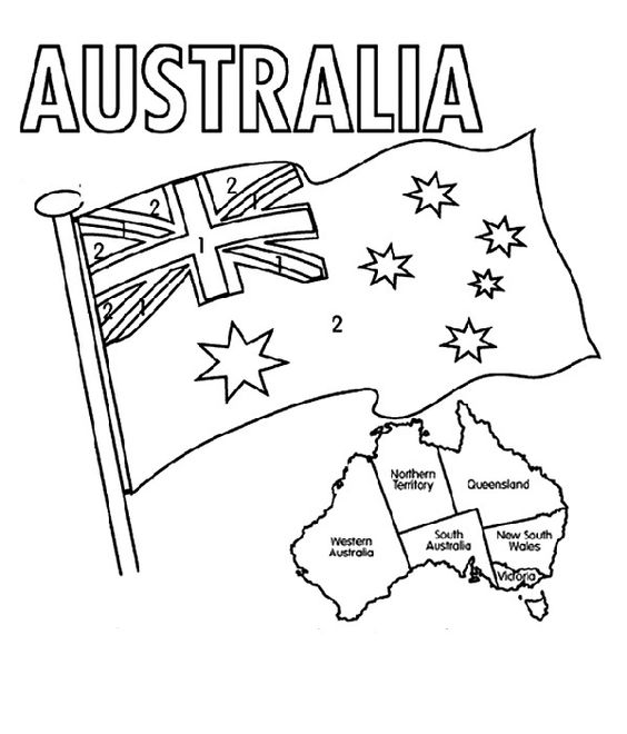 Plansa de colorat cu Australia 16 8